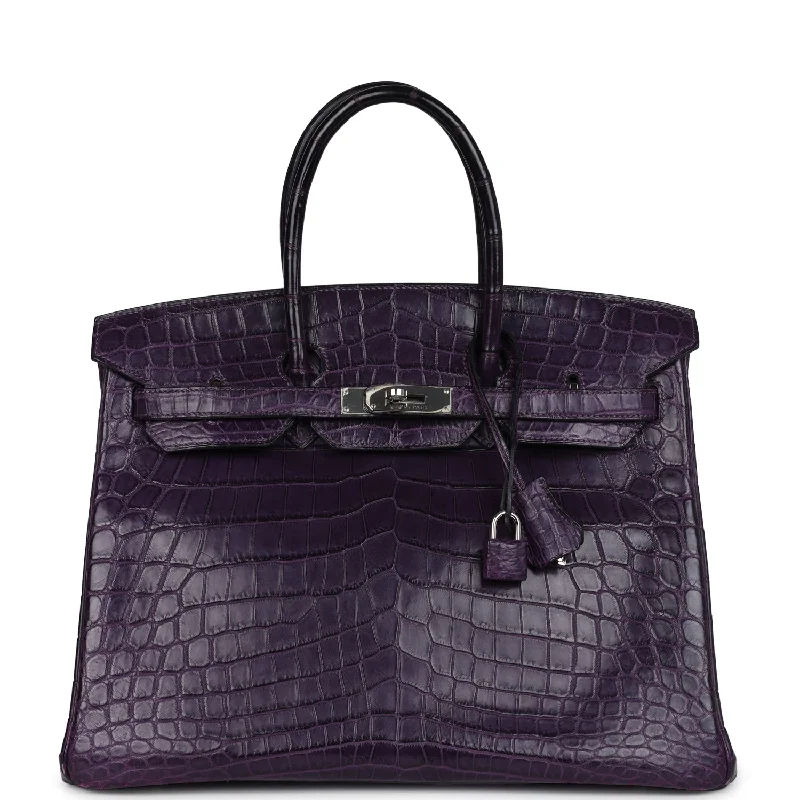  Hermes Birkin 35 Amethyst Matte Niloticus Crocodile Palladium Hardware