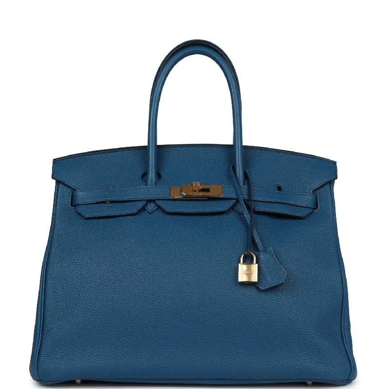  Hermes Birkin 35 Bleu de Galice Togo Gold Hardware