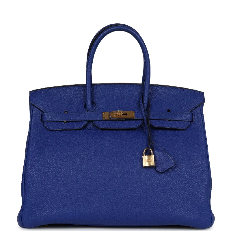  Hermes Birkin 35 Bleu Electric Togo Gold Hardware