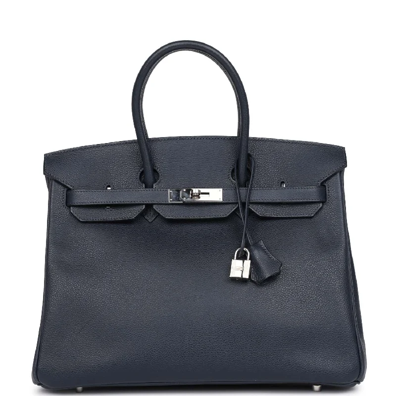  Hermes Birkin 35 Bleu Indigo Vache Trekking Palladium Hardware