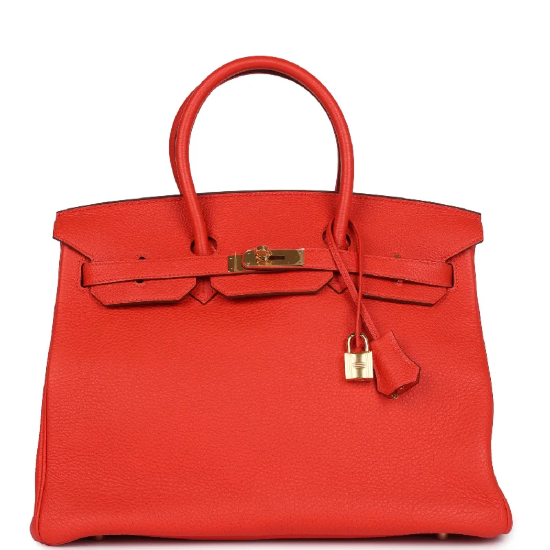  Hermes Birkin 35 Capucine Togo Gold Hardware