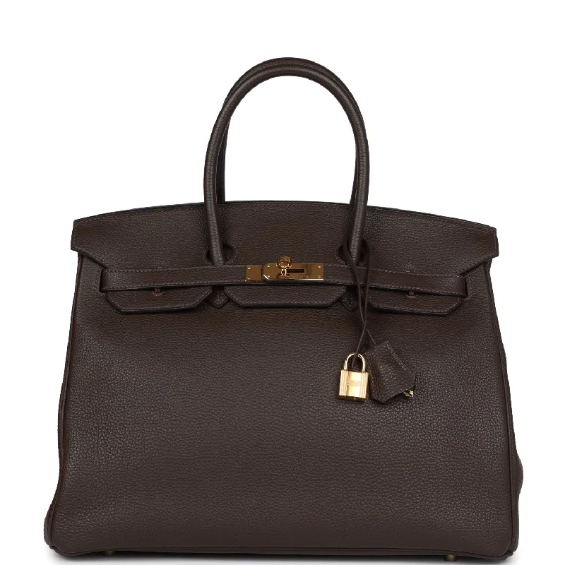  Hermes Birkin 35 Chocolate Togo Gold Hardware