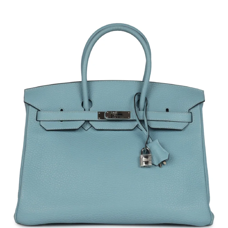  Hermes Birkin 35 Ciel Togo Palladium Hardware