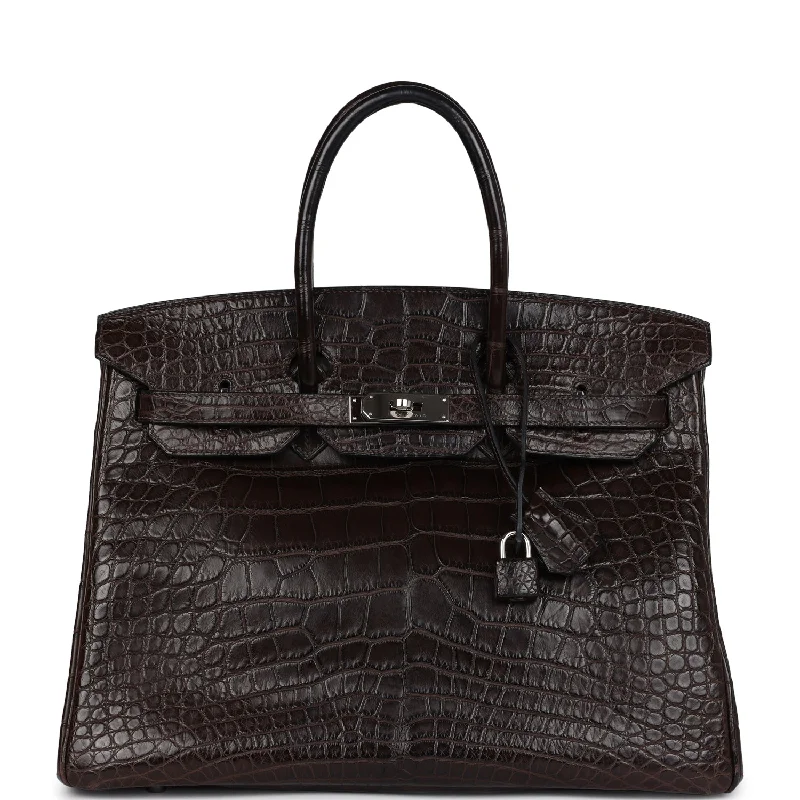  Hermes Birkin 35 Ebene Matte Alligator Palladium Hardware