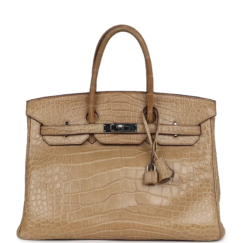  Hermes Birkin 35 Poussiere Matte Alligator Palladium Hardware