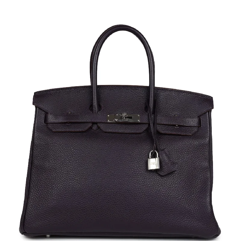  Hermes Birkin 35 Raisin Clemence Palladium Hardware