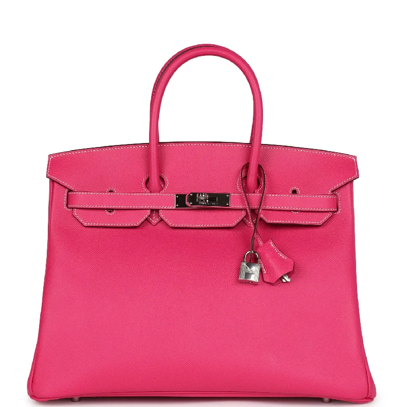  Hermes Birkin 35 Rose Tyrien Epsom Palladium Hardware