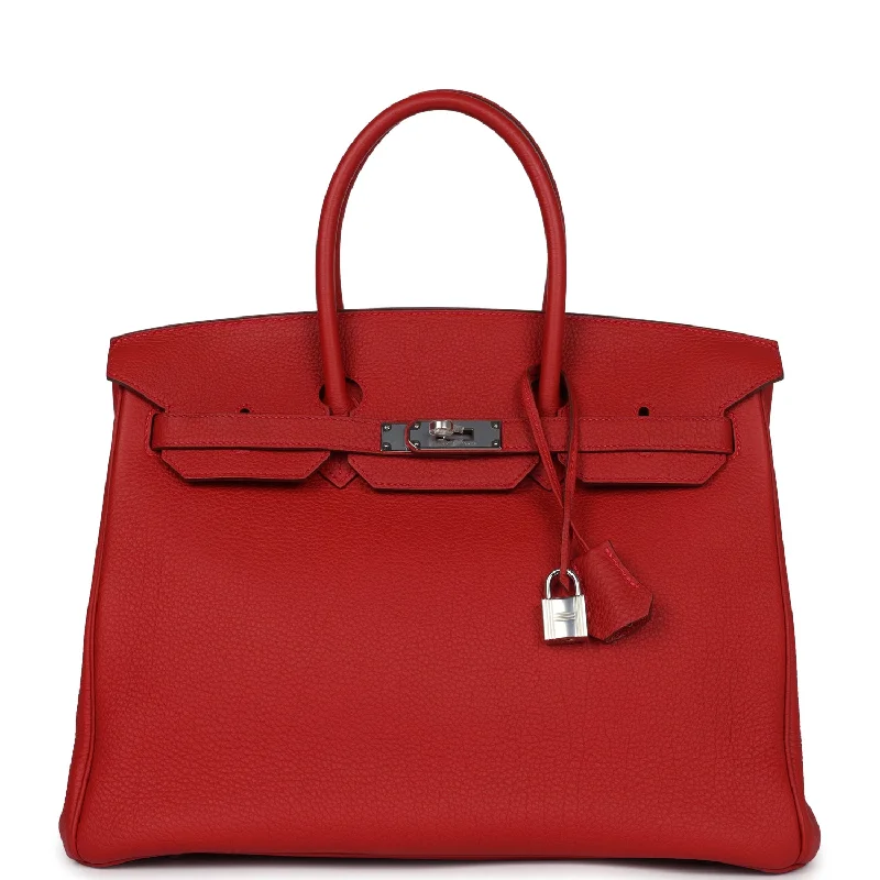  Hermes Birkin 35 Rouge Casaque Togo Palladium Hardware