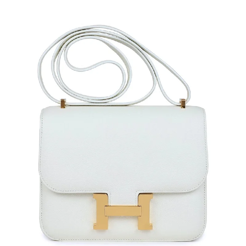  Hermes Constance 18 White Evercolor Gold Hardware