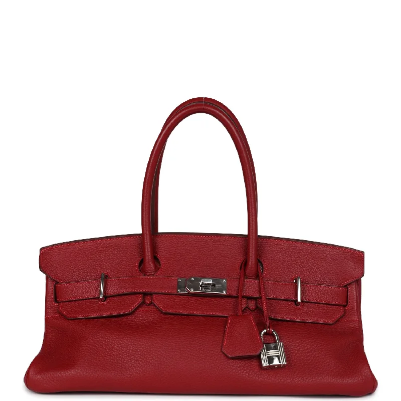  Hermes Shoulder Birkin 42 JPG Rouge Vif Clemence Palladium Hardware