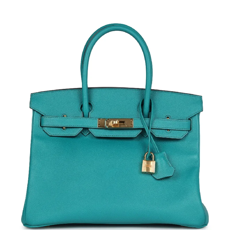  Hermes Special Order (HSS) Birkin 30 Bleu Paon Epsom Gold Hardware