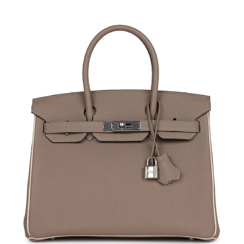  Hermes Special Order (HSS) Birkin 30 Gris Tourterelle and Craie Togo Palladium Hardware