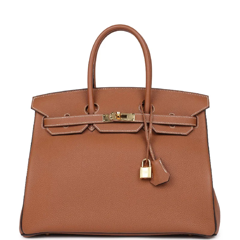  Hermes Special Order (HSS) Birkin 35 Gold and Macassar Togo Gold Hardware