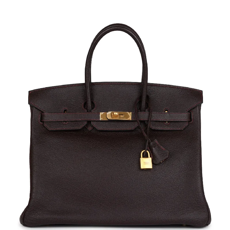  Hermes Special Order (HSS) Birkin 35 Havane Buffalo Brushed Gold Hardware