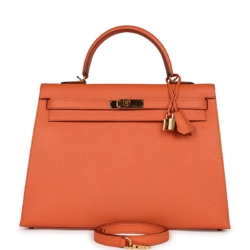 Hermes Kelly Sellier 35 Mango Epsom Gold Hardware