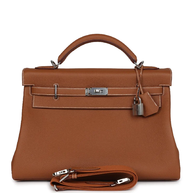 Hermes Kelly 42 Maxi Gold Togo Palladium Hardware