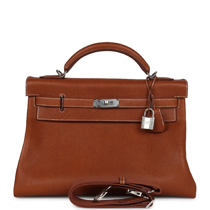 Hermes Kelly 42 Maxi Fauve Barenia Faubourg Palladium Hardware