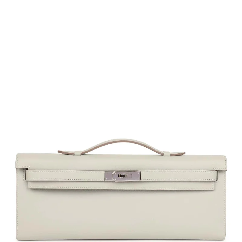 Hermes Kelly Cut Gris Perle Swift Palladium Hardware