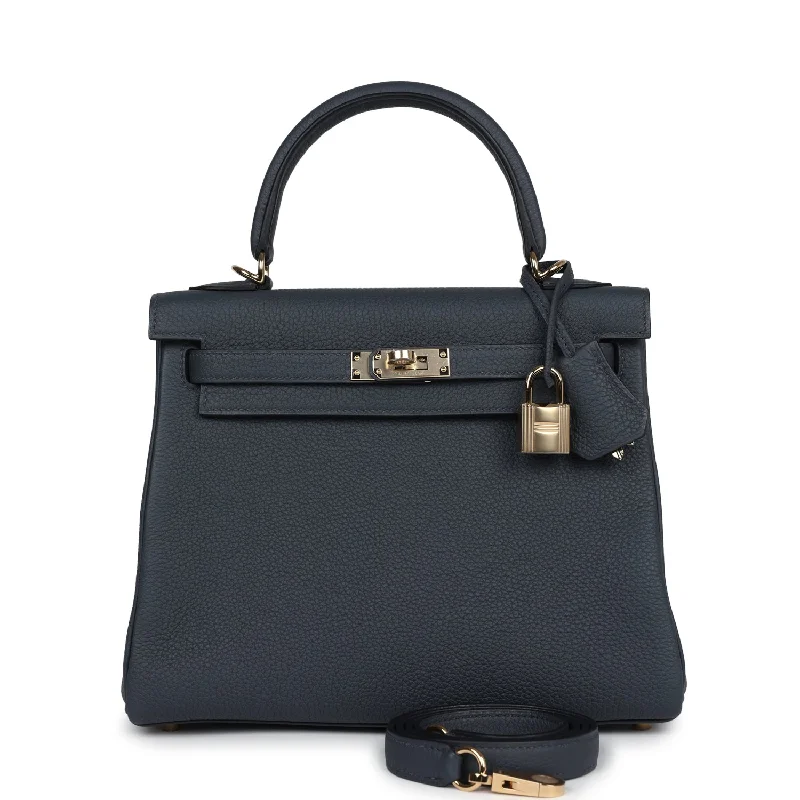 Hermes Kelly Retourne 25 Gris Misty Togo Permabrass Hardware