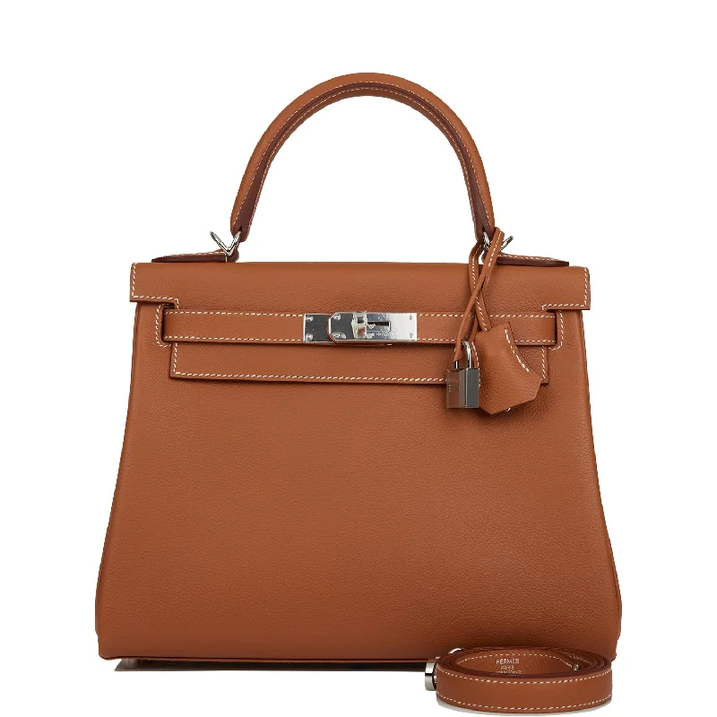 Hermes Kelly Retourne 28 Gold Evercolor Palladium Hardware