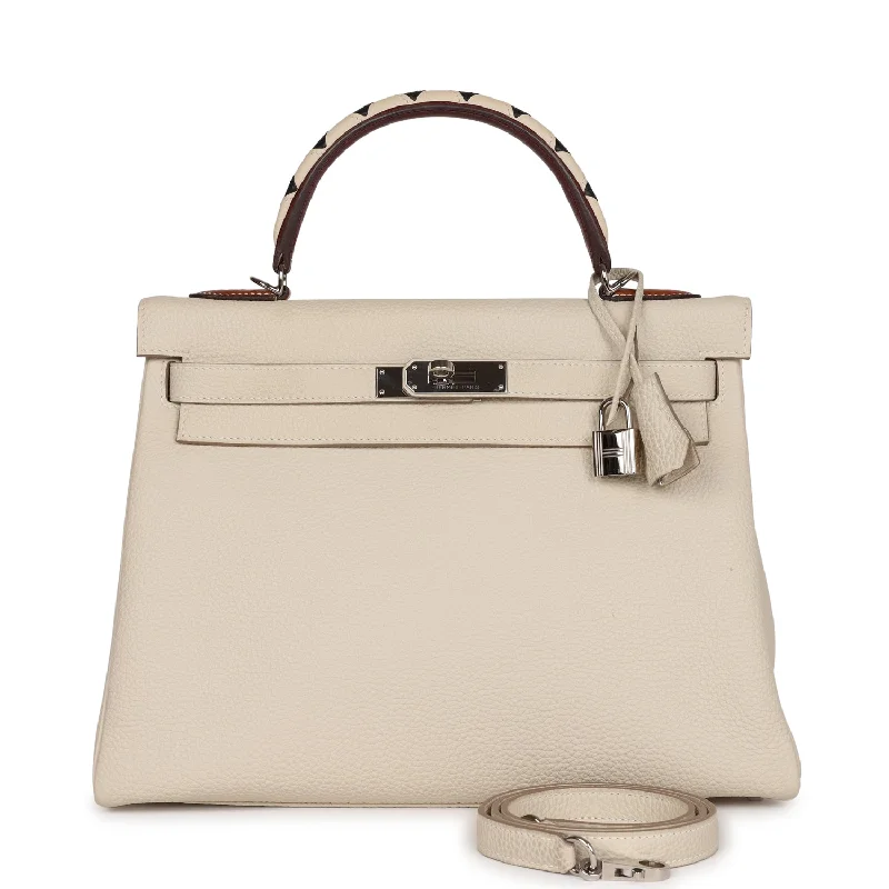 Hermes Kelly Retourne 32 Craie Au Gallop Togo Palladium Hardware