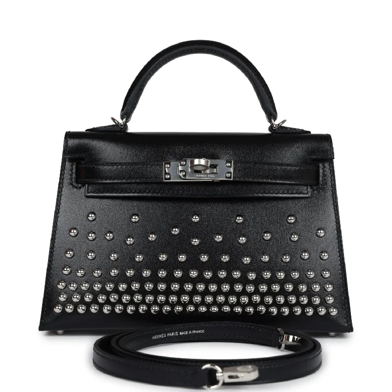 Hermes Kelly Sellier 20 Clout�� Black Box Palladium Hardware