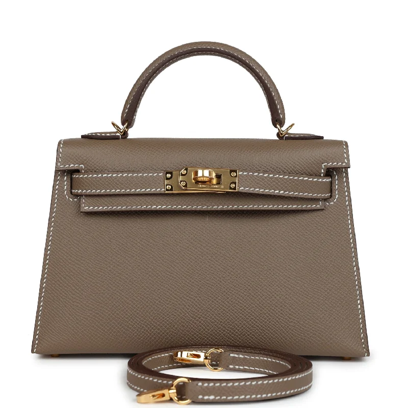 Hermes Kelly Sellier 20 Etoupe Epsom Gold Hardware