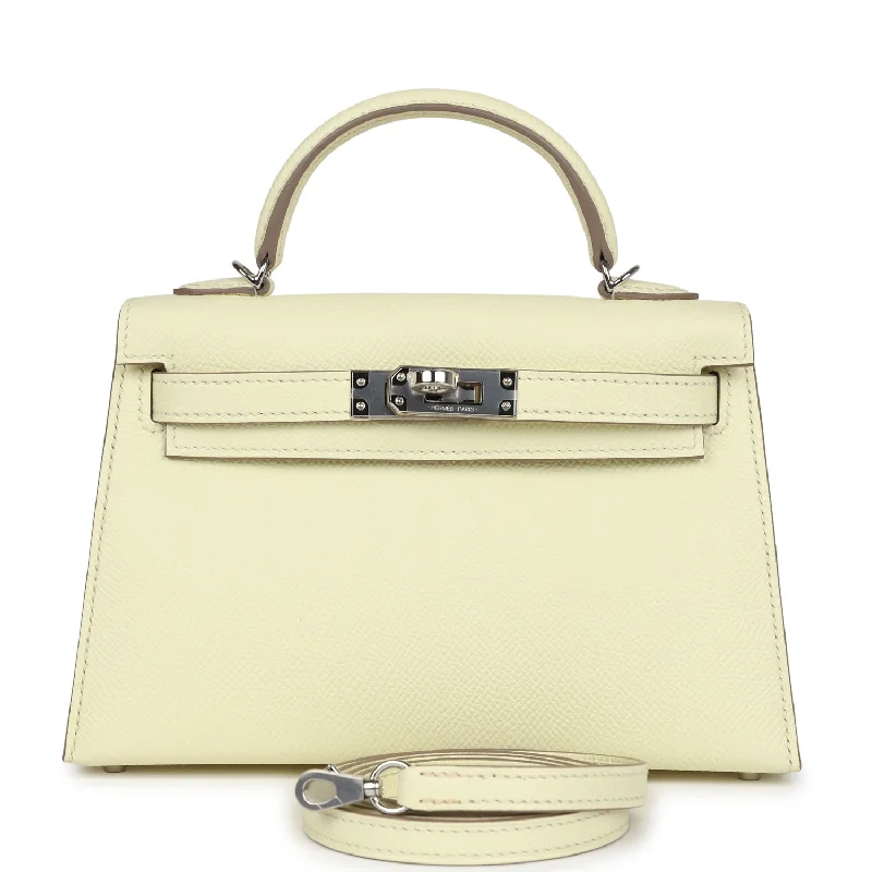 Hermes Kelly Sellier 20 Jaune Milton Epsom Palladium Hardware