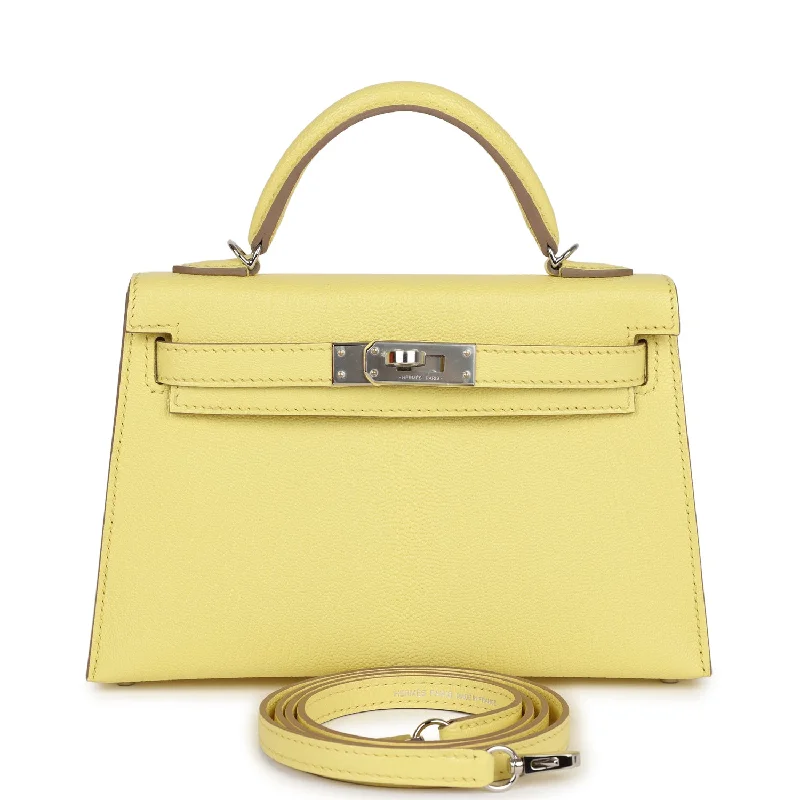 Hermes Kelly Sellier 20 Limoncello Chevre Palladium Hardware