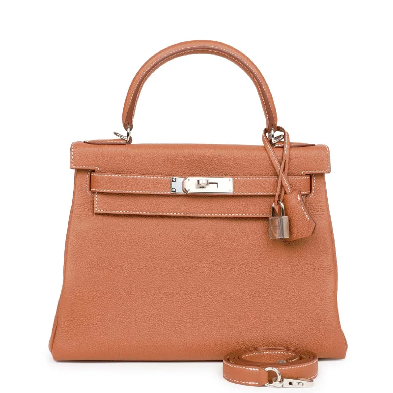 Hermes Kelly Retourne 28 Gold Togo Palladium Hardware