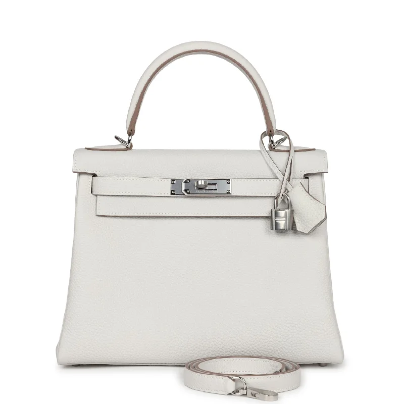 Hermes Kelly Retourne 28 Gris Pale Togo Palladium Hardware