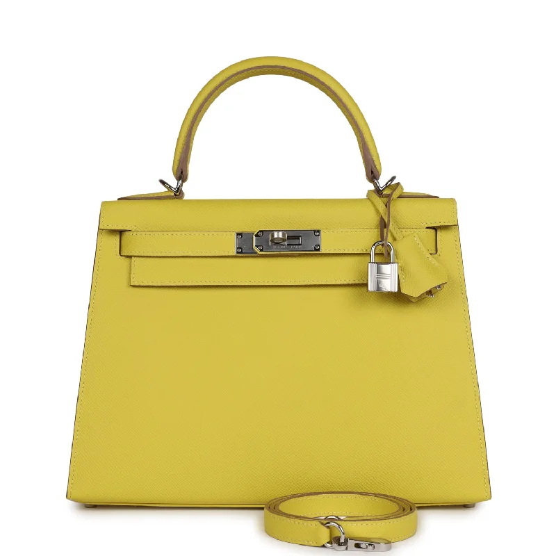 Hermes Kelly Sellier 28 Lime Epsom Palladium Hardware