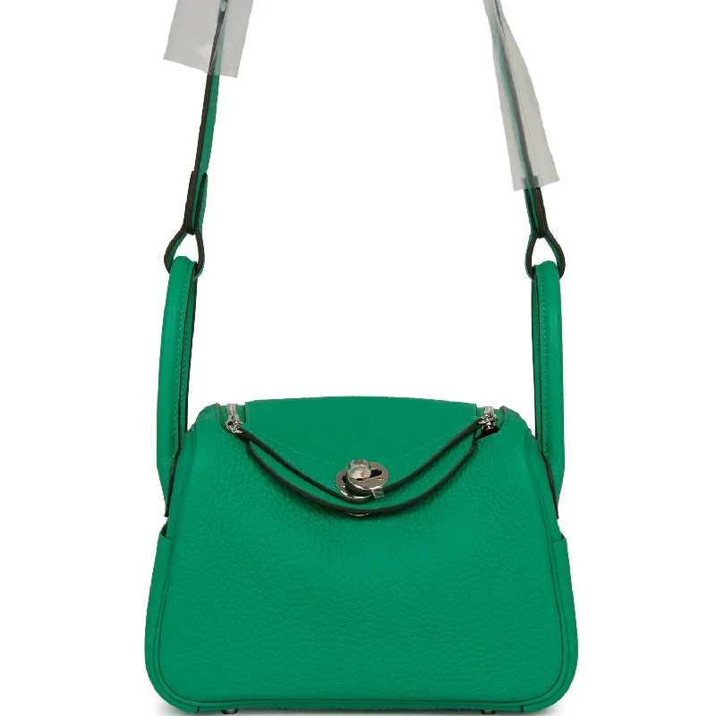 Hermes Mini Lindy Menthe Clemence Palladium Hardware