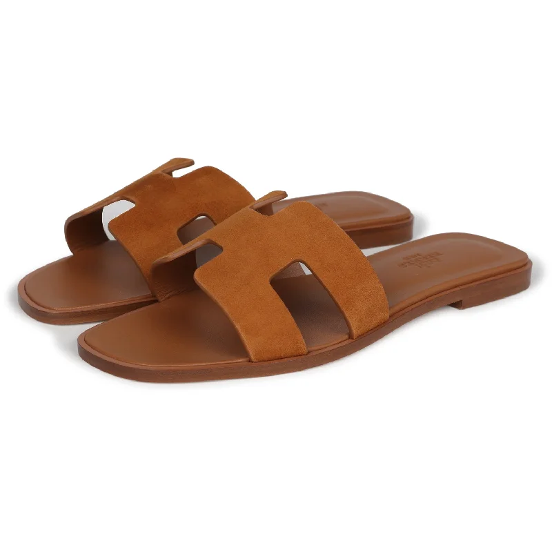 Hermes Oran Sandal Natural Suede Goatskin