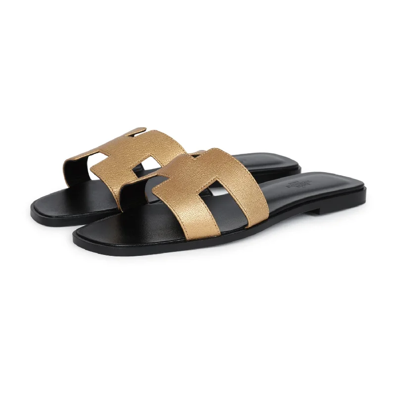 Hermes Oran Sandals Dore Chevre