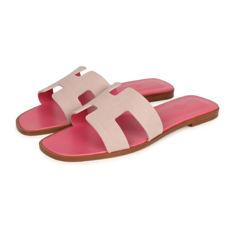 Hermes Oran Sandals Rose Porcelaine