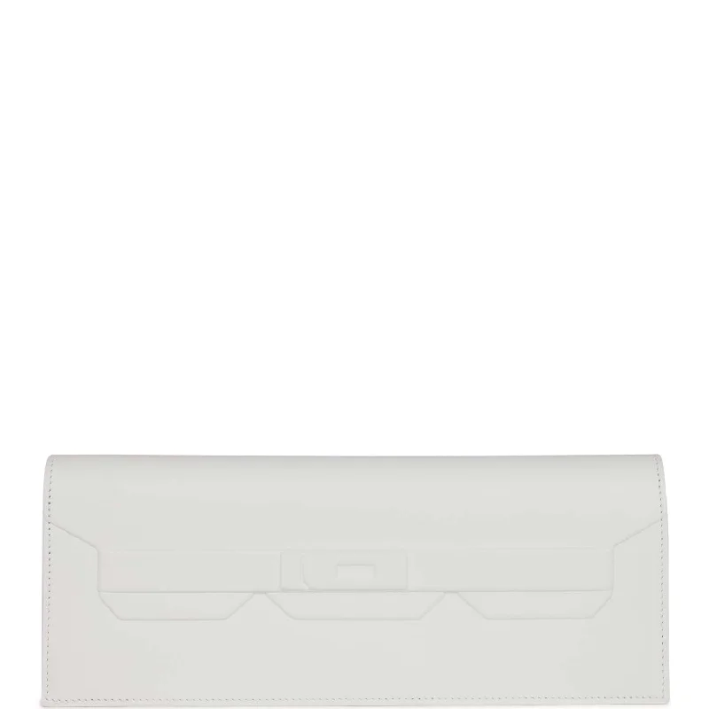 Hermes Shadow Kelly Cut New White Swift