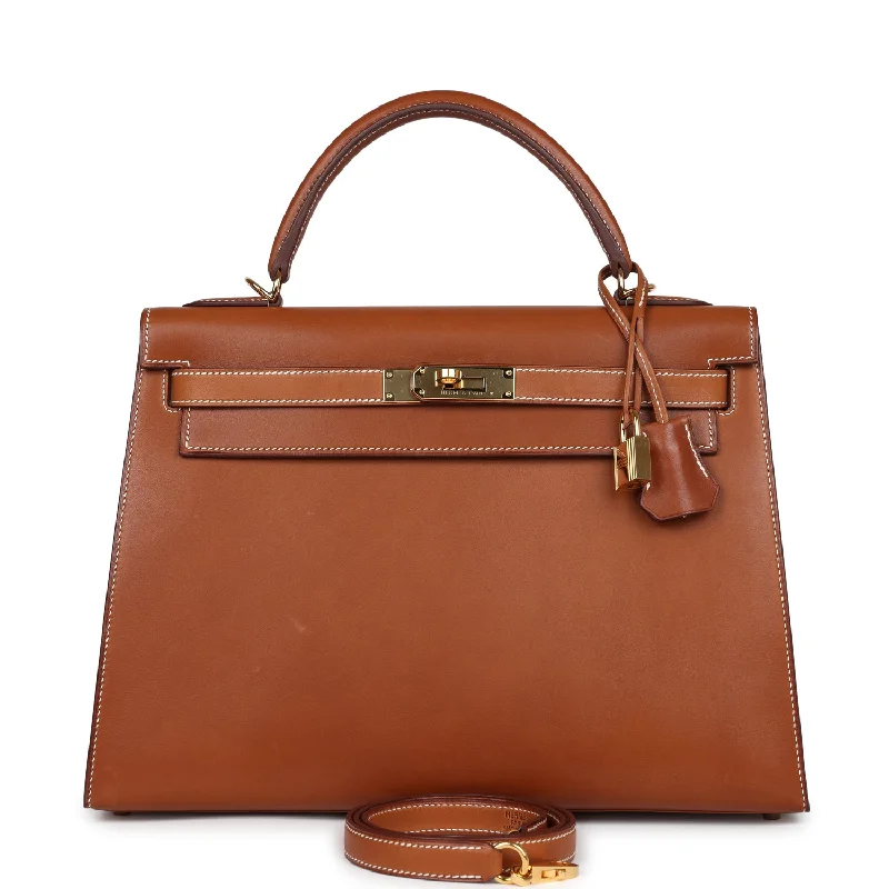 Hermes Sellier Kelly 32 Fauve Barenia Gold Hardware