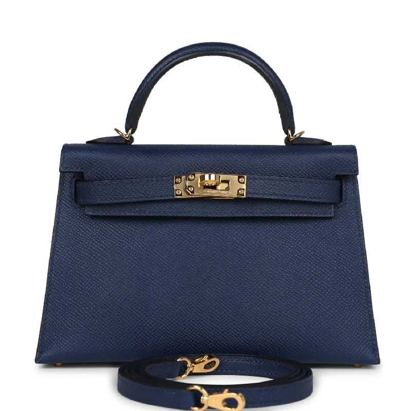 Hermes Kelly Sellier 20 Bleu Navy Epsom Gold Hardware