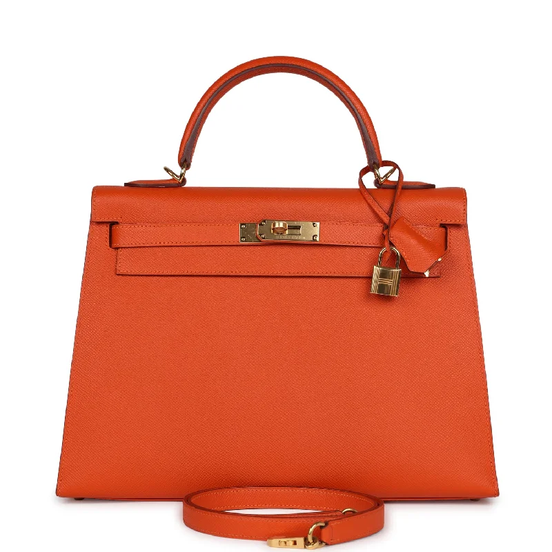 Hermes Kelly Sellier 32 Feu Epsom Gold Hardware